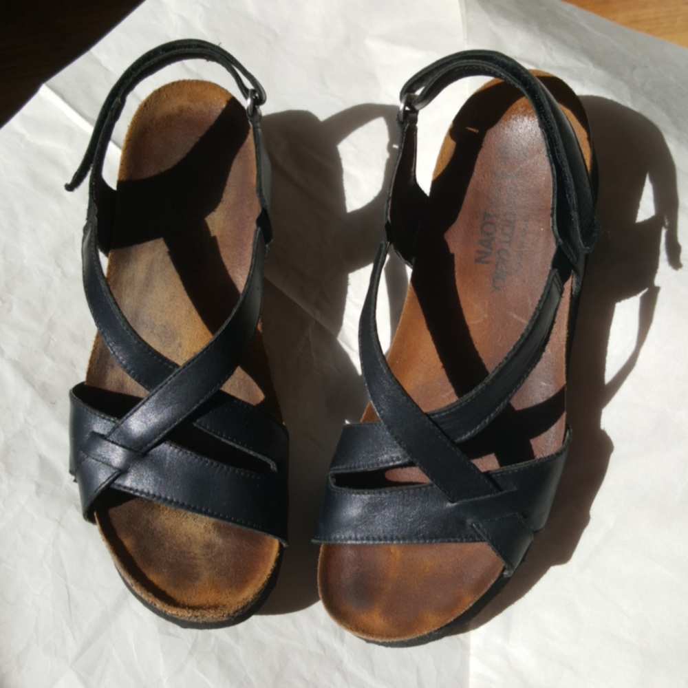 Naot slip on leather comfort sandal